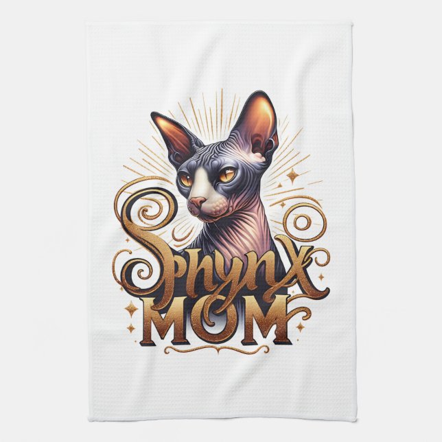 Sphynx-Katzenmutter-Küchen-Tee-Tuch Geschirrtuch (Vertikal)