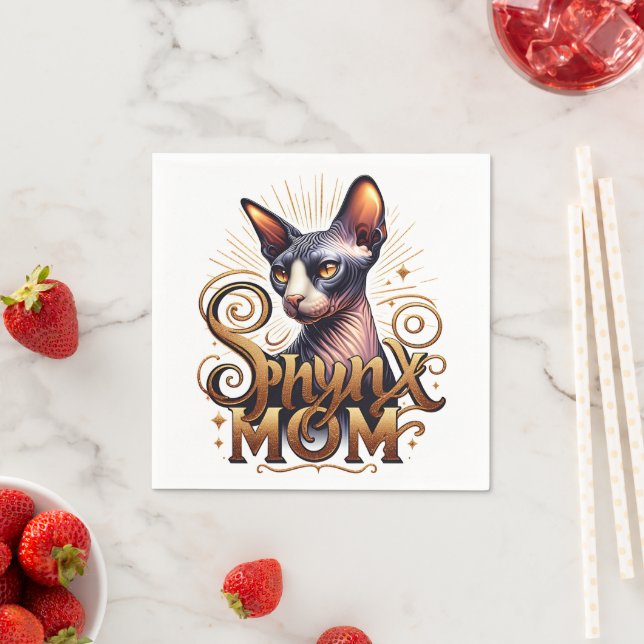 Sphynx-Katzenmutter  Serviette (Beispiel)