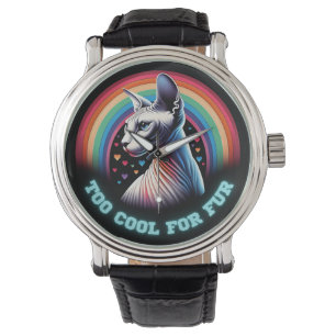 Sphynx-Katzenuhr zu Cool mit Rhinestones  Armbanduhr