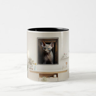 Sphynx Katzenwandkunst Zweifarbige Tasse