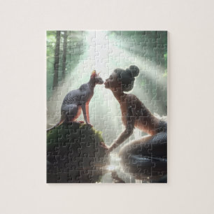 Sphynx Kissing Mermaid Puzzle