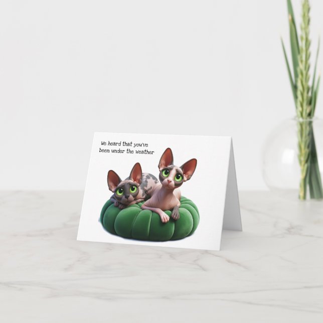 Sphynx lacht die Grußkarte auf Karte (Vorderseite)