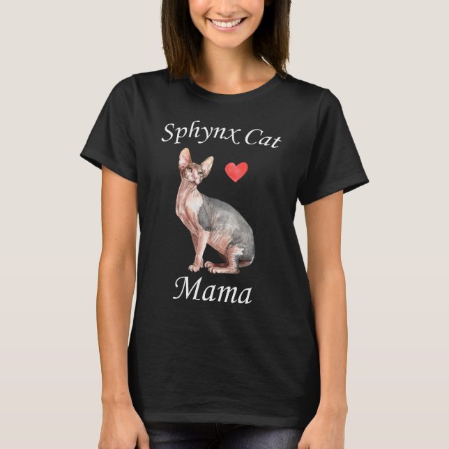 Sphynx Mama Cat Lover Pet Mutter T-Shirt (Vorderseite)