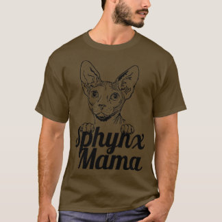 Sphynx Mama Dark Cat Katzen Sphynx Mama Sphynx Mum T-Shirt