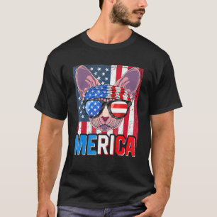 Sphynx Merica 4. Juli Katze American Meowica Hai T-Shirt