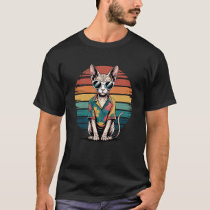 Sphynx Sonnenbrille Hawaiian Strand Sommer Haarlos T-Shirt