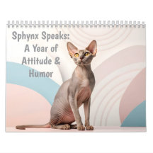 Sphynx Speaks: Editable Monthly Cat Humor Art