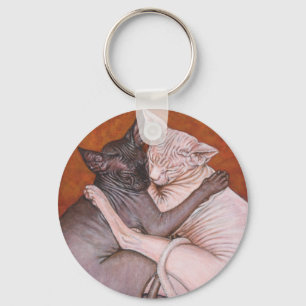 Sphynx Sphinx-Katzen-Katzen-Nickerchen-Zeit Schlüsselanhänger
