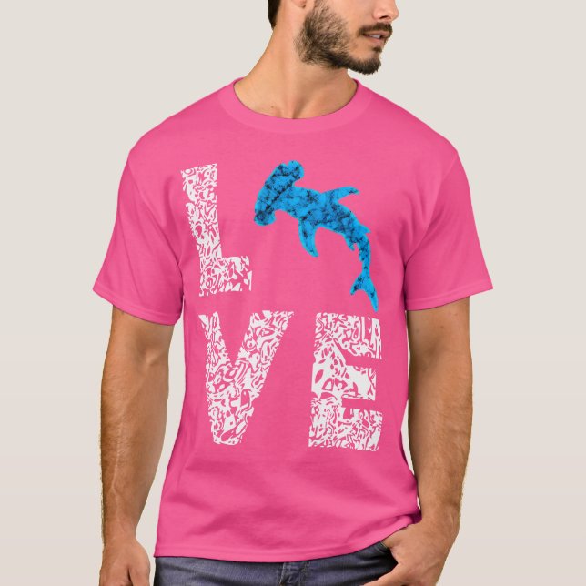 Sphyrna Hammerhead Hai Liebe Ocean Sea Life Fish T-Shirt (Vorderseite)