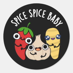 Spice Baby Funny Food Pub Dark BG Runder Aufkleber