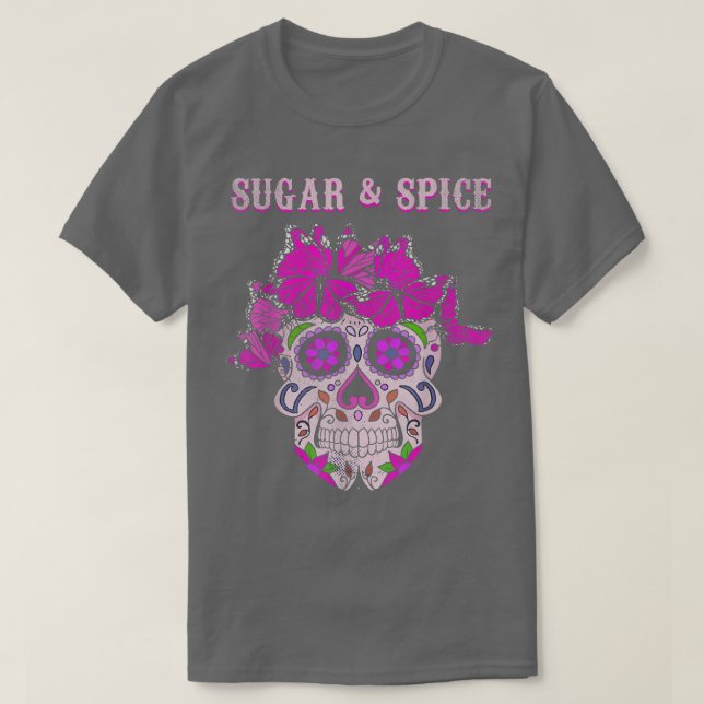 Spice Butterfly Sugar Bone Souls Day Muertos Day H T-Shirt (Design vorne)