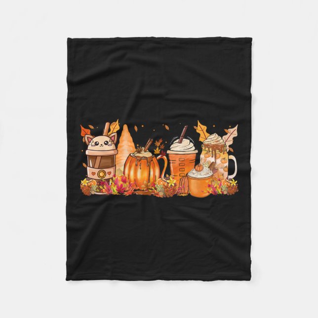Spice Fall Kaffee Heiße Tee Herbst Ernte Frauen Dr Fleecedecke (Vorderseite)