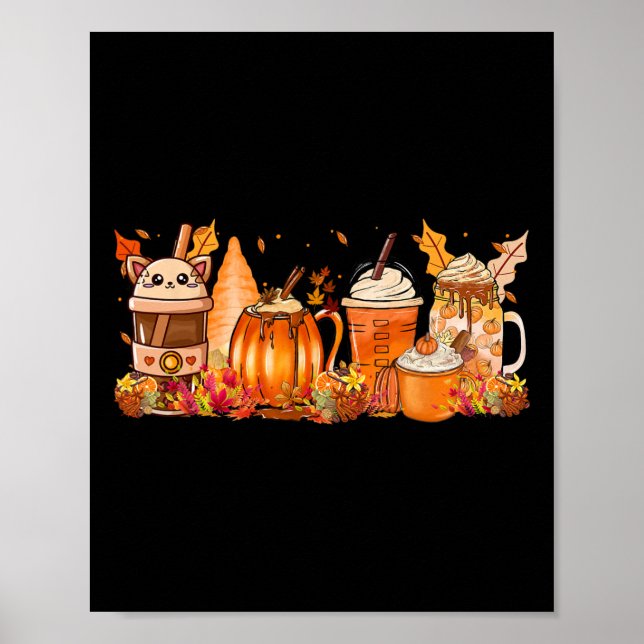 Spice Fall Kaffee Heiße Tee Herbst Ernte Frauen Dr Poster (Vorne)