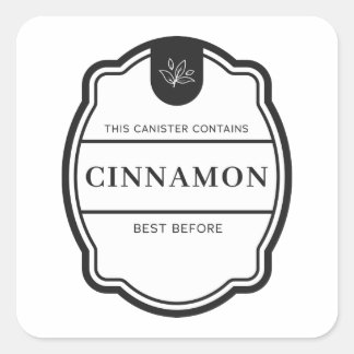Spice jar Labels Cinnamon Quadratischer Aufkleber