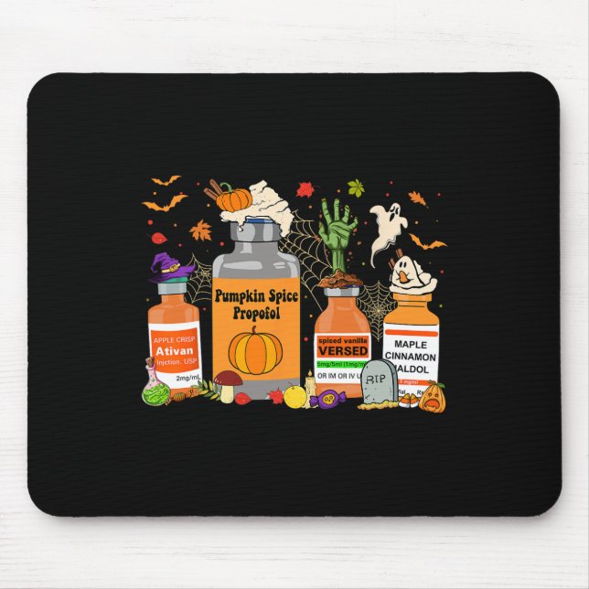 Spice Propofol Ativan Versed Haldol Halloween Nurs Mousepad (Vorne)