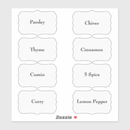 Spice Rack Waterproof Elegant White Pantry Labels