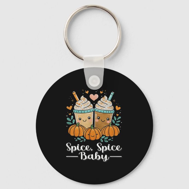 Spice Spice Baby Kawaii Pumpkin Spice Latte Lover  Schlüsselanhänger (Vorderseite)