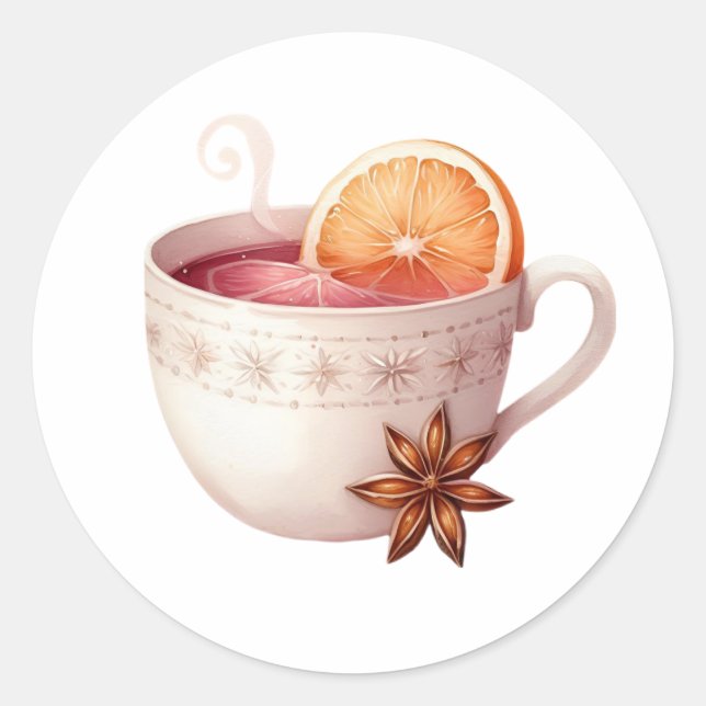 Spiced Winter Tea Sticker – Cozy Holiday Drink (Vorderseite)