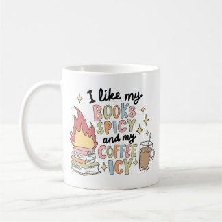 Spicy Books and Icy Coffee Funny Reader Aesthetic Kaffeetasse