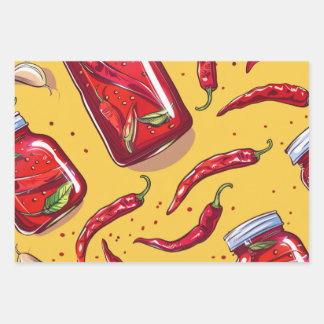 Spicy Chili Crisp Sauce Pattern – Bold and Flavorf Geschenkpapier Set