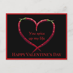 Spicy Chili Pfeffer Valentinstag Postkarte