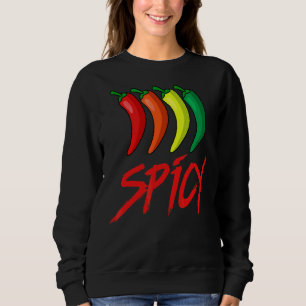 Spicy Fun Hot Chili Sauce Paprikaschoten scharfe L Sweatshirt