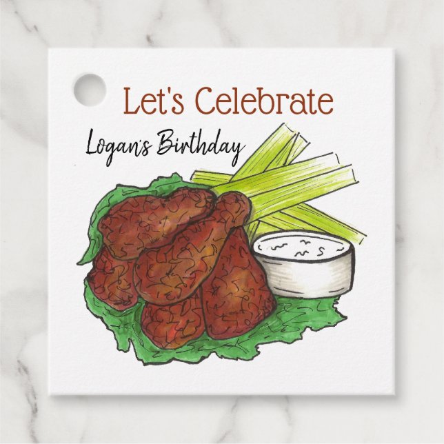 Spicy GRILLEN Buffalo Chicken Wings Tailgate Big G Geschenkanhänger (Vorderseite)