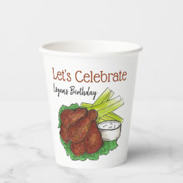 Spicy GRILLEN Buffalo Chicken Wings Tailgate Big G Pappbecher