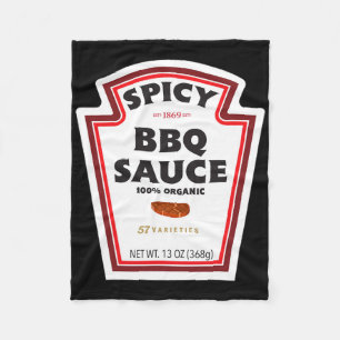 Spicy Grillen Sauce Flaschenetikett Funny Hallowee Fleecedecke