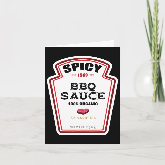 Spicy Grillen Sauce Flaschenetikett Funny Hallowee Karte (Vorderseite)