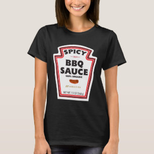 Spicy Grillen Sauce Flaschenetikett Funny Hallowee T-Shirt