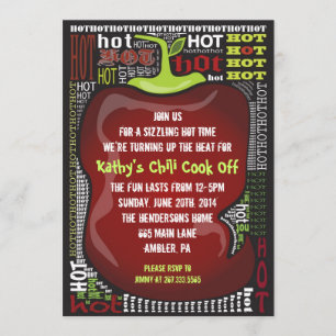 SPICY HOT CHILI PEPPER Party Einladung Einladung