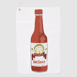 Spicy Hot Sauce Salsa Picante Cat Maracas Golfhandtuch