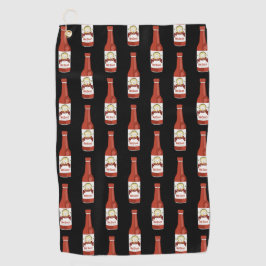 Spicy Hot Sauce Salsa Picante Cat Maracas Muster Golfhandtuch