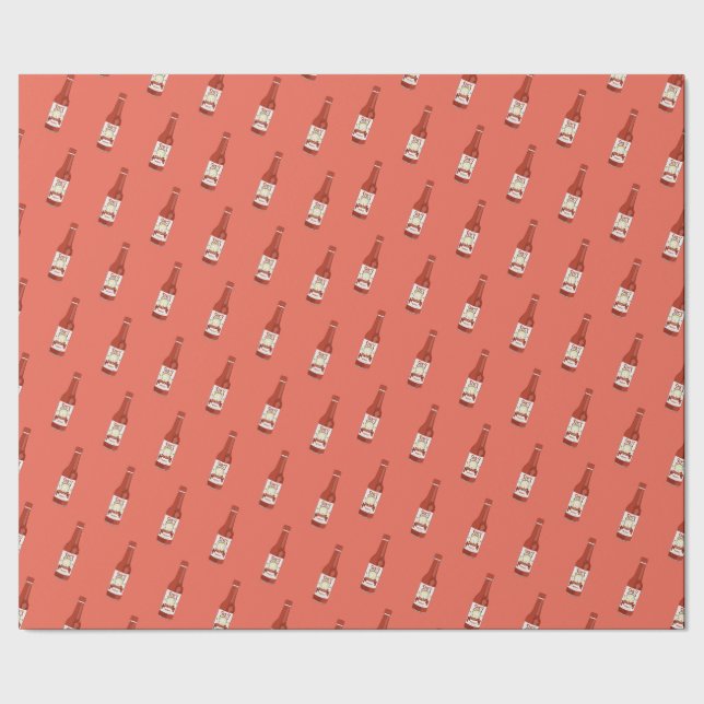 Spicy! Hot Sauce Salsa Red Geschenkpapier (Saum)