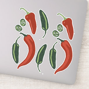 Spicy Jalapeno Chile Pepper Set Aufkleber