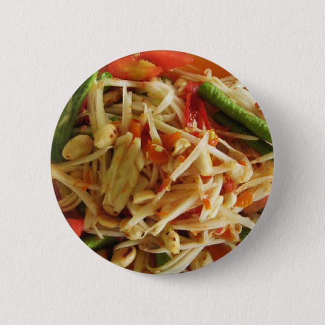 Spicy Papaya Salad [Som Tam] ... Thai Lao Food Button (Vorderseite)