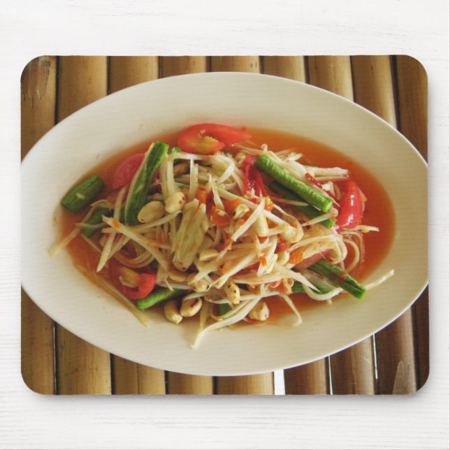 Spicy Papaya Salad [Som Tam] ... Thai Lao Food Mousepad (Vorne)