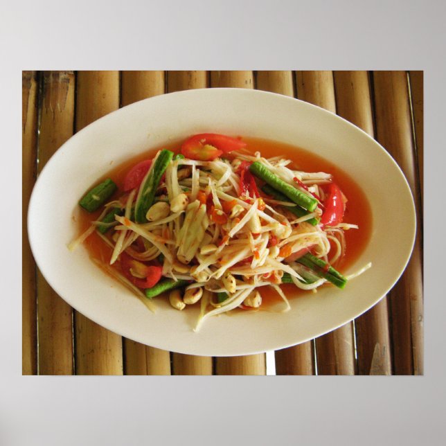 Spicy Papaya Salad [Som Tam] ... Thai Lao Food Poster (Vorne)