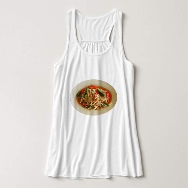 Spicy Papaya Salad [Som Tam] ... Thai Lao Food Tank Top (Design Vorderseite)