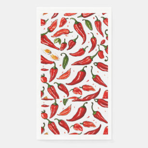 "Spicy Red Chili Paper Napkins" Serviette