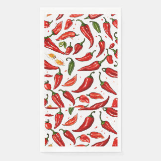 "Spicy Red Chili Paper Napkins" Serviette