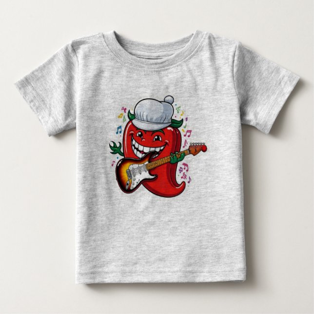 Spicy Rock Star Chili Pepper Baby T-shirt (Vorderseite)