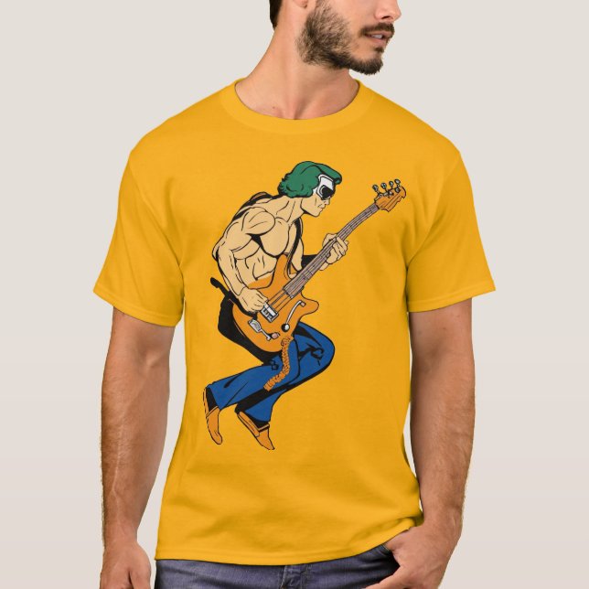 Spicy Serenade: Chili Pfeffergitarrist Sticker Des T-Shirt (Vorderseite)