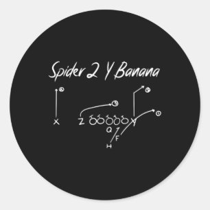 Spider 2 Y Bananen-Diagramm Fußball-Strategie 1 Runder Aufkleber