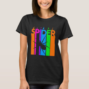 Spider Animal Rainbow Buble mit Silhouette T-Shirt