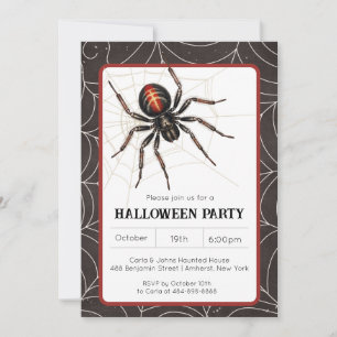 Spider Black Widow Halloween-Party Einladung