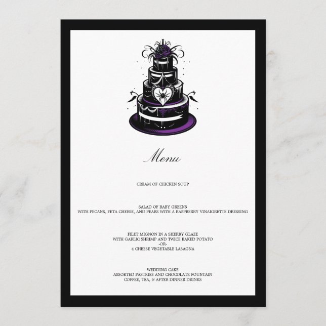 Spider Cake Menükarte (Vorderseite)