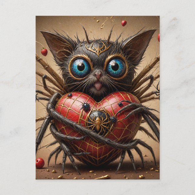 Spider Cat Fantasy Postkarte (Vorderseite)