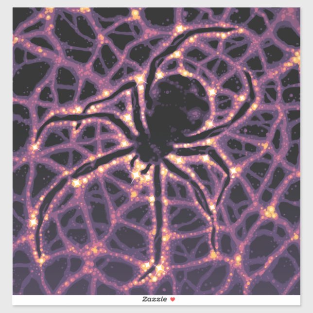Spider Cosmic Web, Halloween Galaxie der Horror Aufkleber (Blatt)